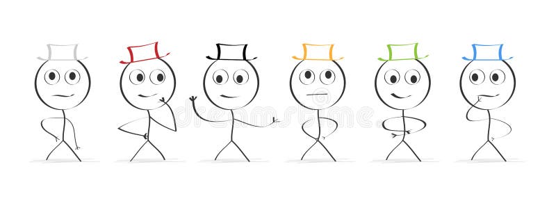 Six chapeaux Pensée illustration stock Six chapeaux Pensée illustration stock