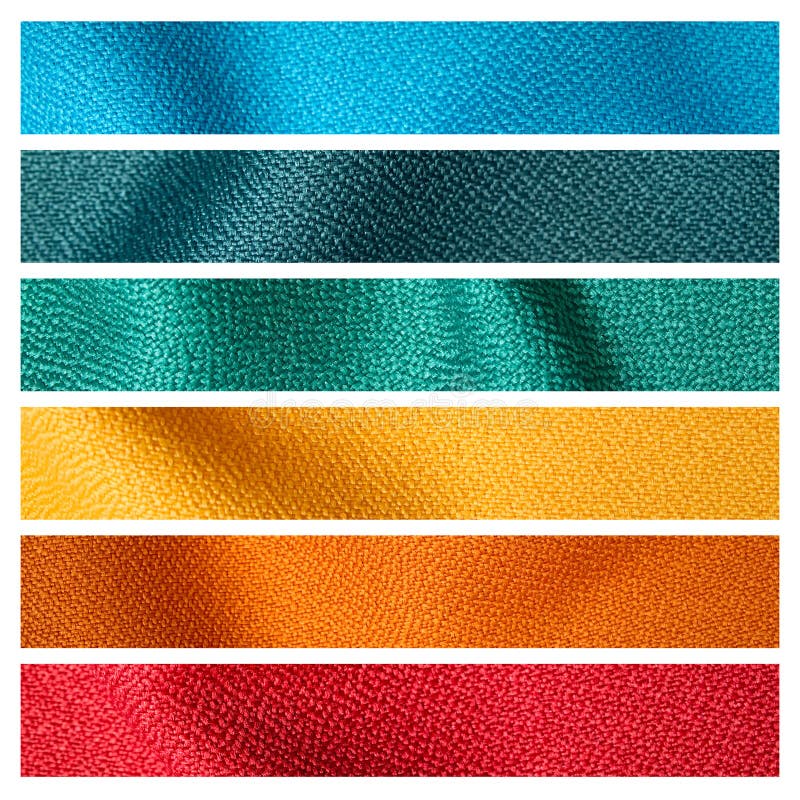 Six color fabric texture sample