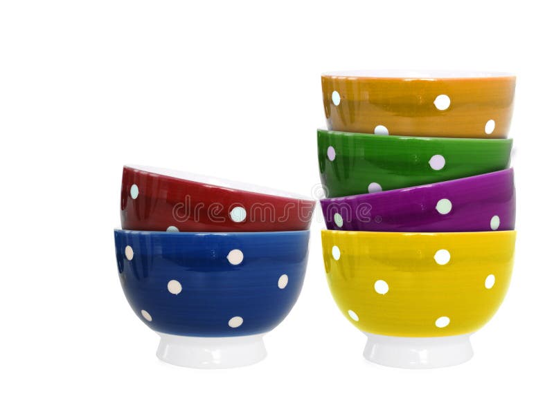 Six Colorful Bowls On White Background Stock Image Image of meal