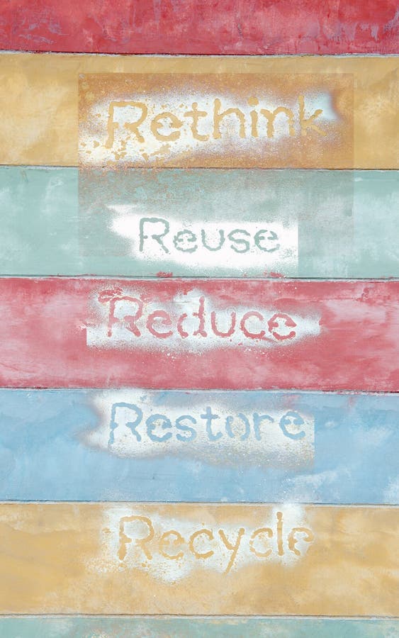 Six ecological phrases - rethink-Reuse-reduce-rest