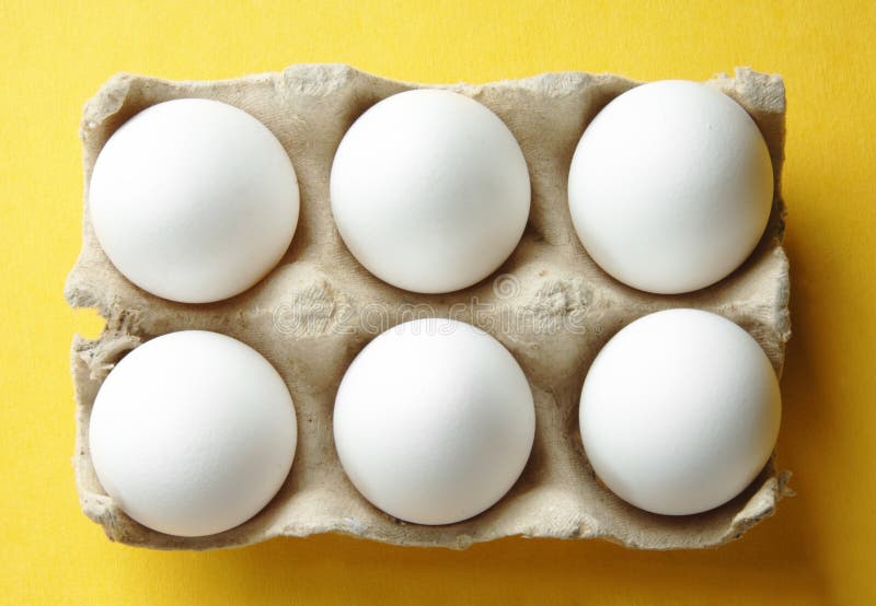 Six Eggs in an Open Carton stock photo. Image of nobody 9185494