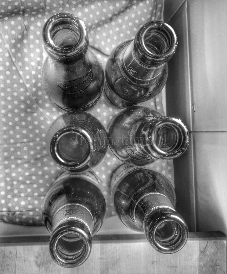 Six empty bottles stock photo. Image of empty, blackandwhite 143499976