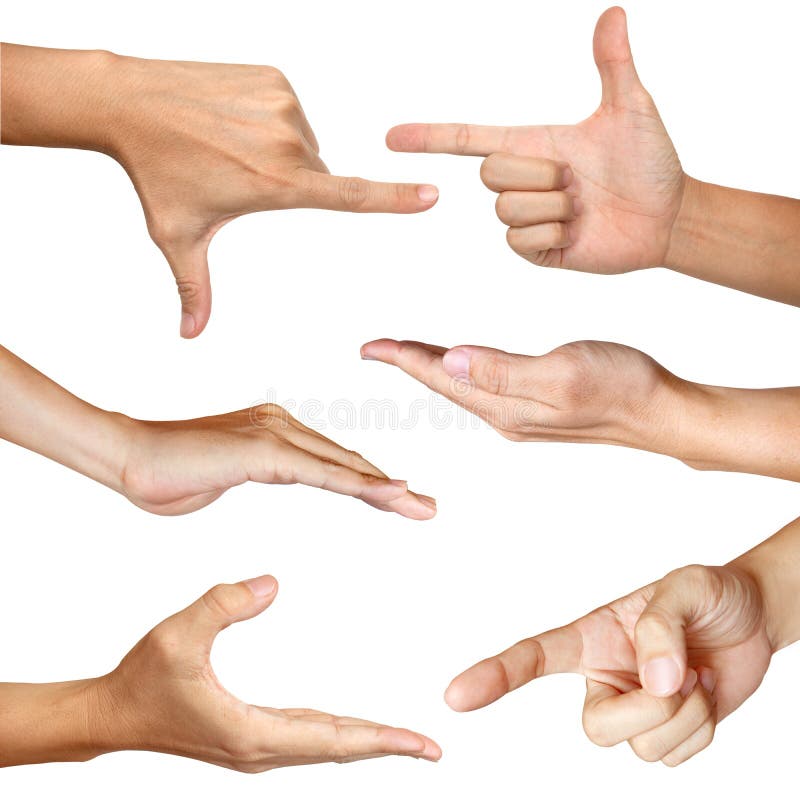 Six hands action with clipping path royalty free stock image