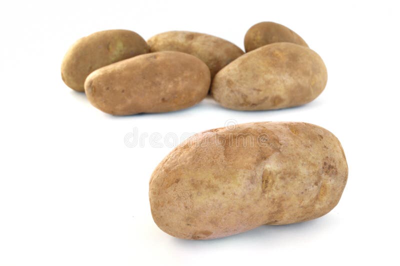 Six pommes de terre rousses crues