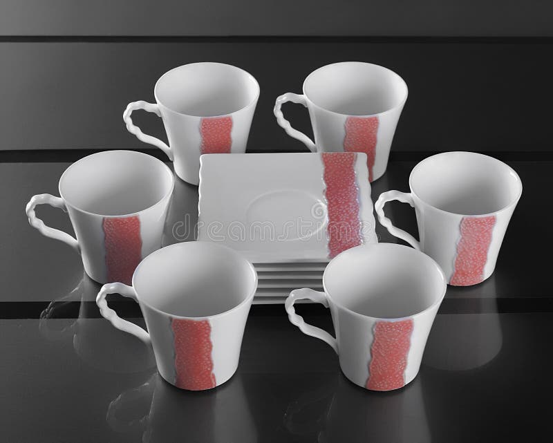 Six Porcelain Cups of Coffee Stock Image Image of beverage, kitchen