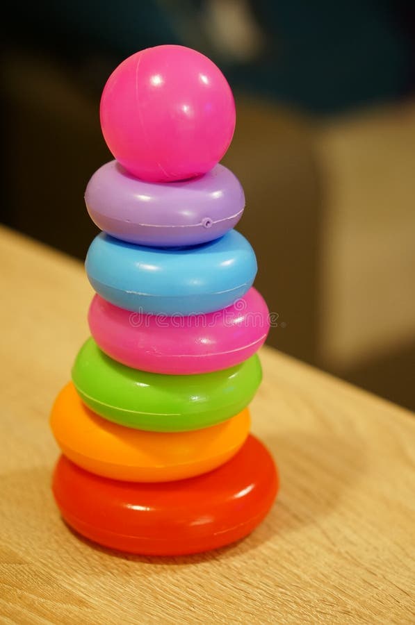 Six toy rings stock photo. Image of colorful, stacked 51376078