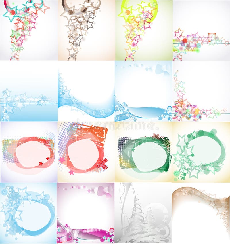 Sixteen fancy abstract backgrounds