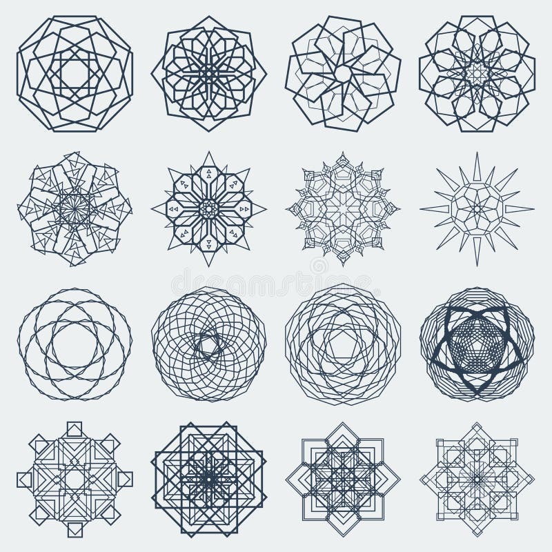 Sixteen vector round mandalas royalty free illustration Sixteen vector round mandalas royalty free illustration