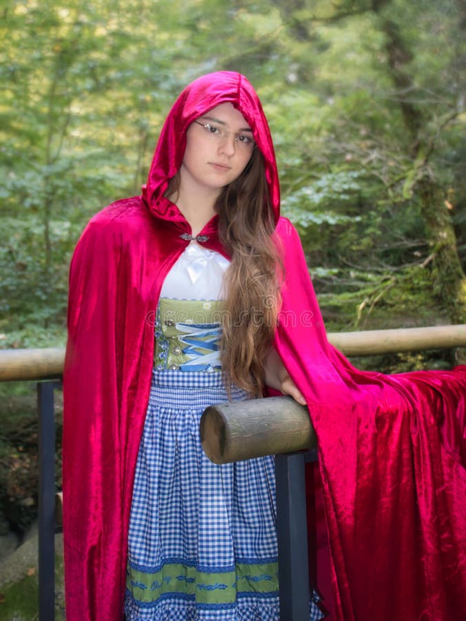 Sixteen Year Old Girl in Glasses Wearing Cloak Stock Image - Image of ...