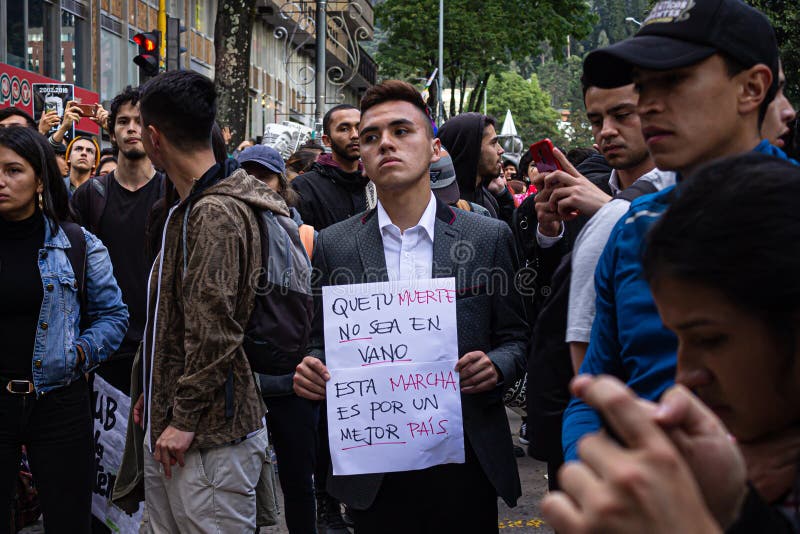 Sixth day of protests in Bogota Colombia royalty free stock images Sixth day of protests in Bogota Colombia royalty free stock images