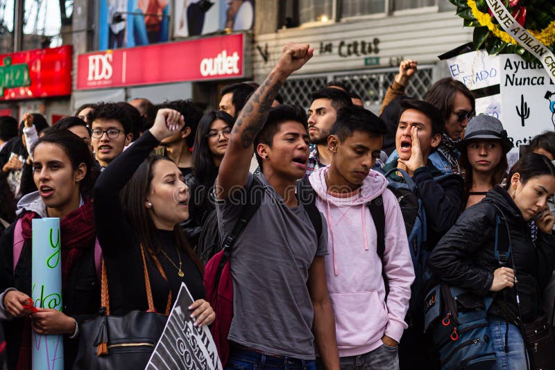 Sixth day of protests in Bogota Colombia royalty free stock image Sixth day of protests in Bogota Colombia royalty free stock image