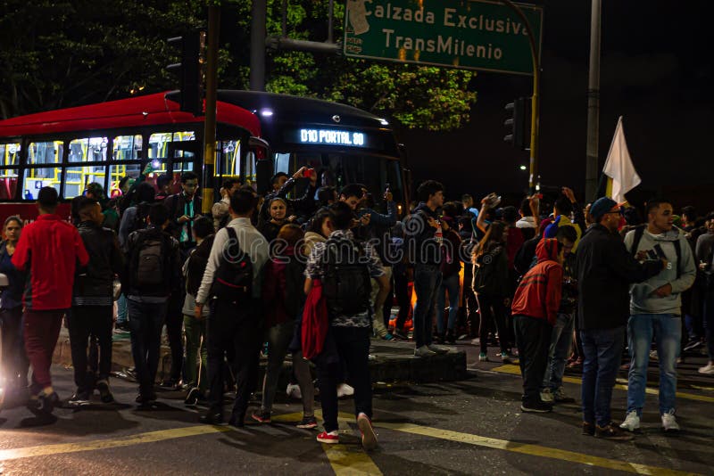 Sixth day of protests in Bogota Colombia stock photos Sixth day of protests in Bogota Colombia stock photos