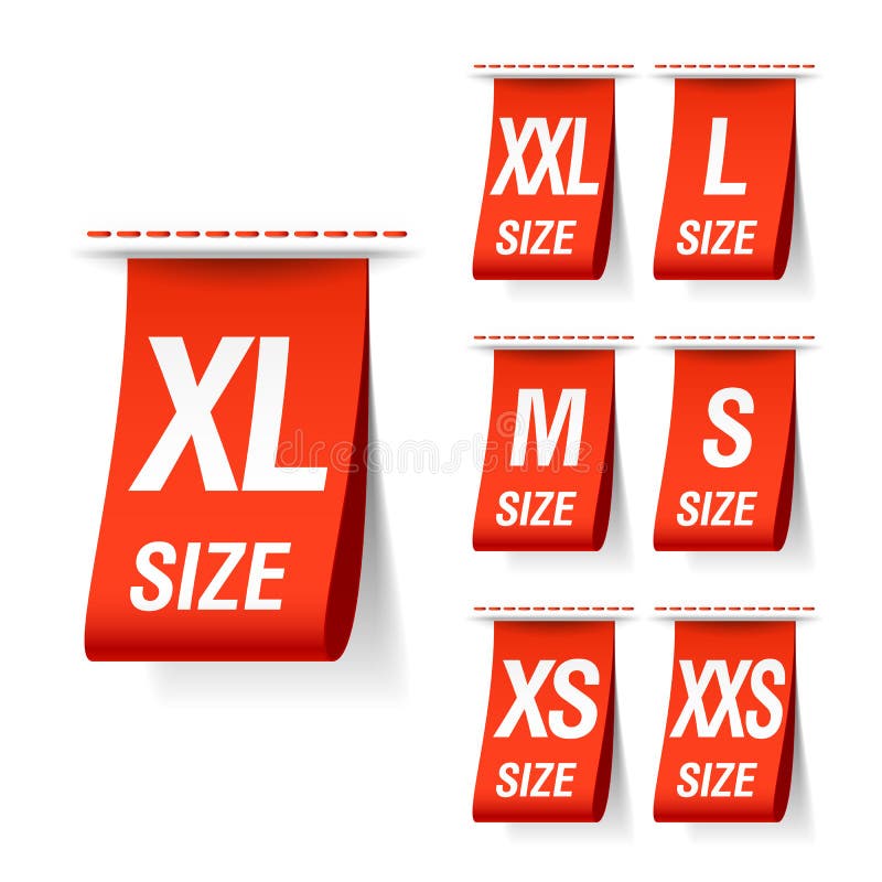 Size clothing labels stock illustration