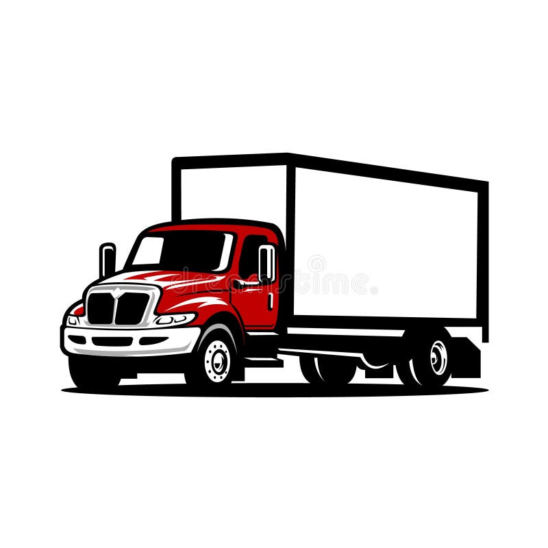 Size moving truck side view vector isolated