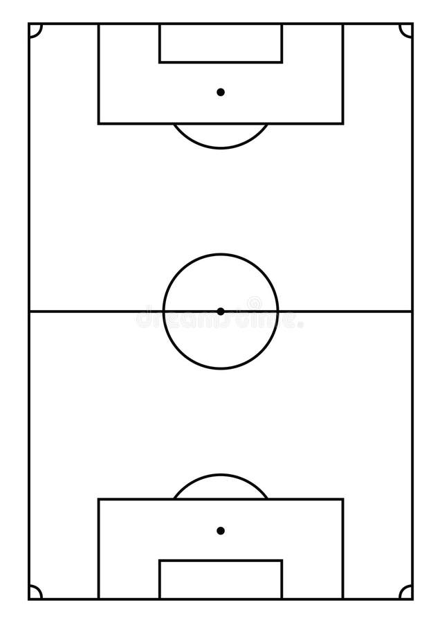 A4 Size Vertical Soccer Court Line Vector Stock Illustration