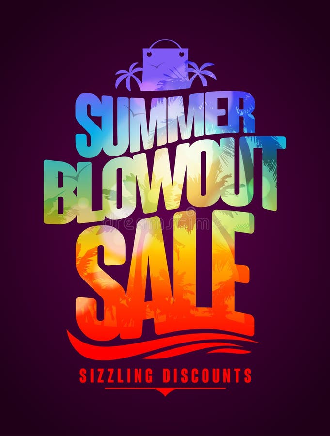 Sizzling discounts, summer blowout sale text design