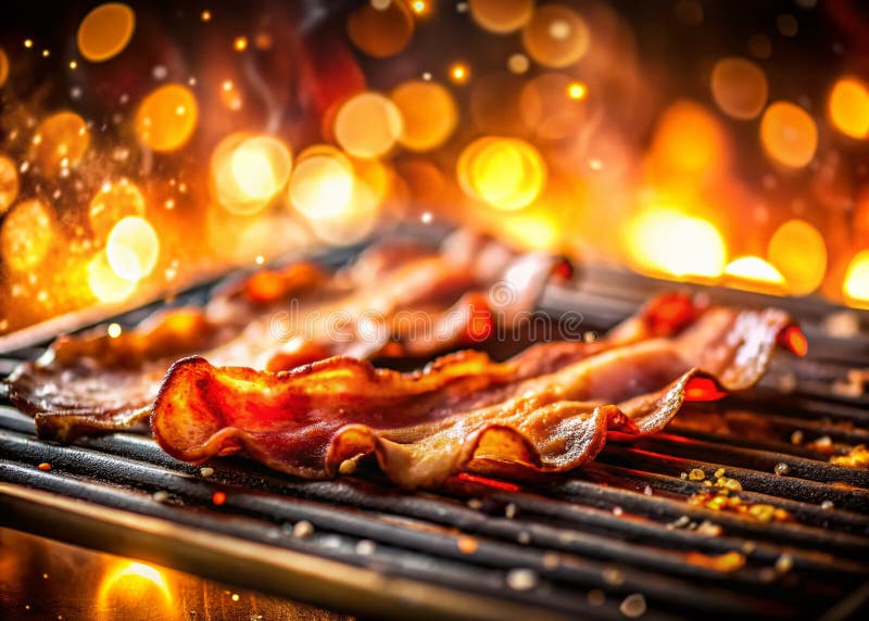 Sizzling Thai BBQ Buffet Moo Kata a CloseUp Feast of Flavorful Bacon royaltyfri illustrationer