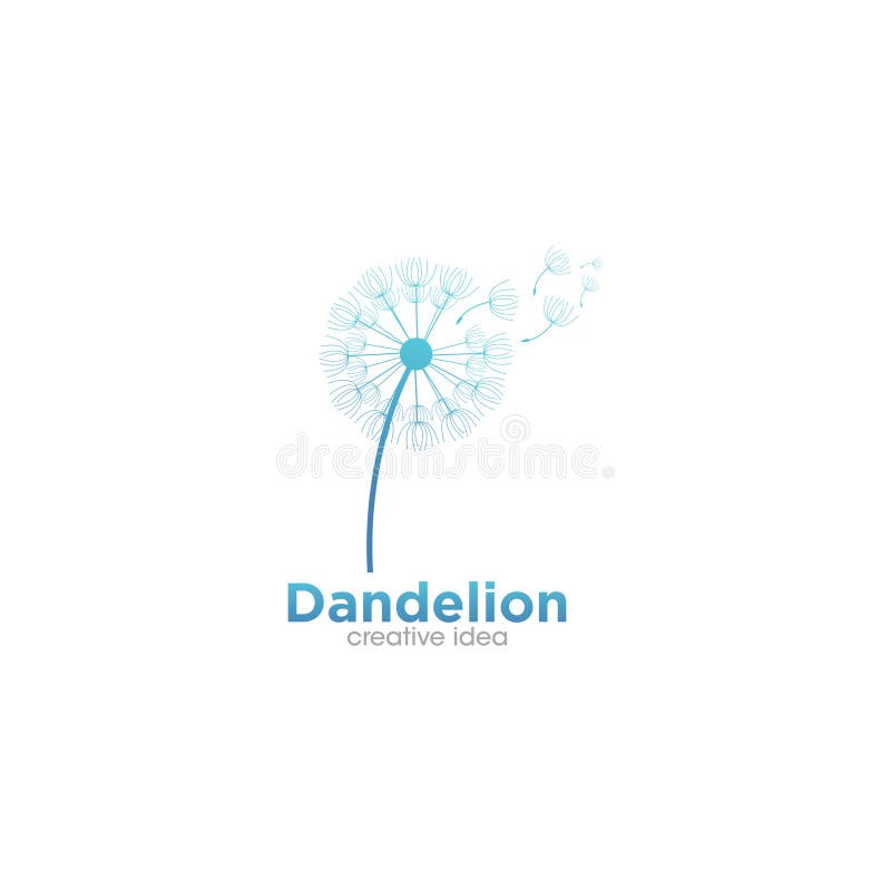 Creatief Paardenbloem Logo Ontwerp Template vector illustratie