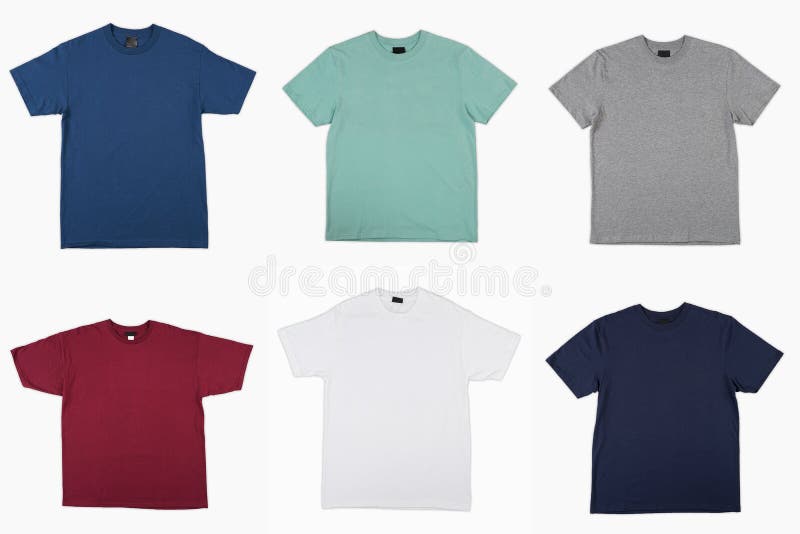 Sjabloon voor verschillende kleuren van gewone hemden.