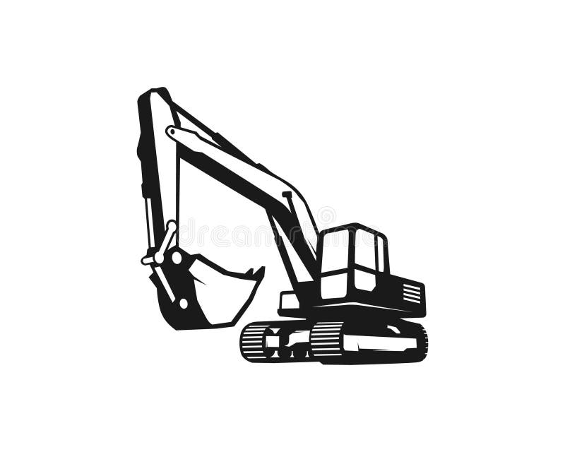 Sjabloonvector van het uitgravatorlogo Zware-materiaallogo-vector voor bouwbedrijf Creatieve excavator-illustratie voor logo-item