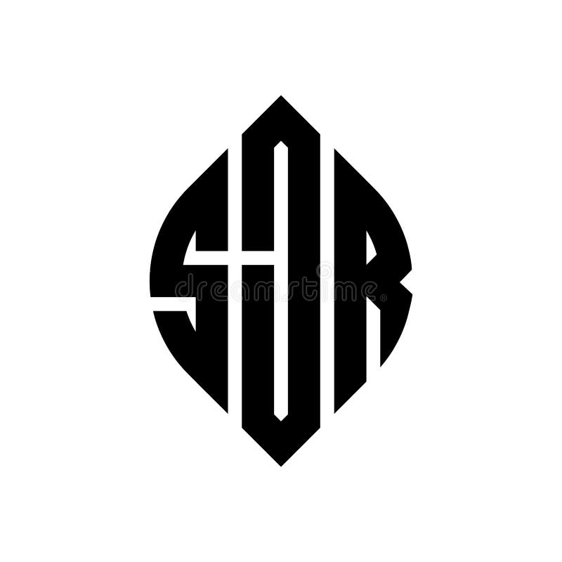 SJR circle letter logo design with circle and ellipse shape. SJR ellipse letters with typographic style. The three initials form a vector illustration