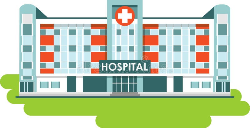 City hospital building in flat style. City hospital building in flat style