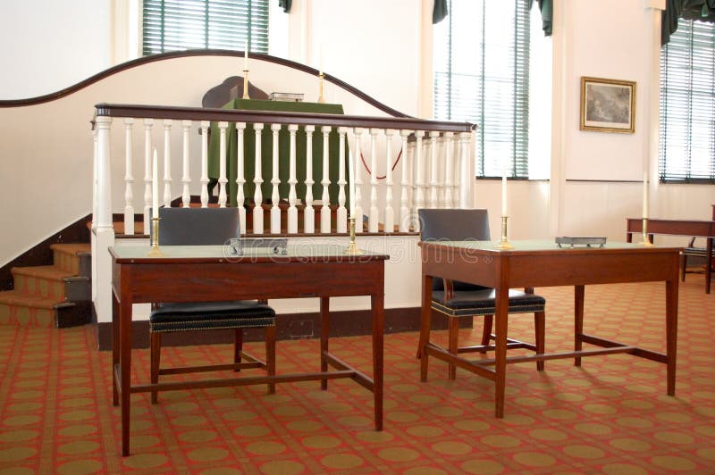 The interior of the House Chamber of the US capital in Independence Hall in Philadelphia. The US Congress convened here from 1790 to 1800. George Washington and John Adams were sworn into office here. The interior of the House Chamber of the US capital in Independence Hall in Philadelphia. The US Congress convened here from 1790 to 1800. George Washington and John Adams were sworn into office here.