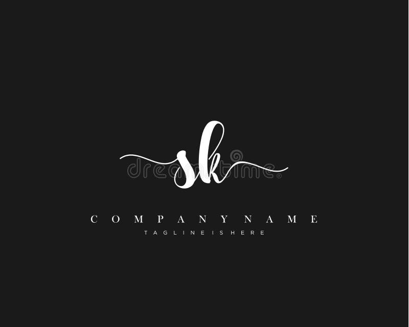 Sk Initial Handwriting Logo Template Vector Stock Vector Illustration Of Graphic Brand