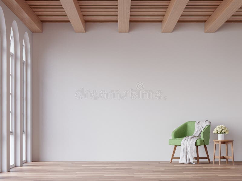 Skandynawski żywy pokoju 3d renderingu wizerunek ilustracji