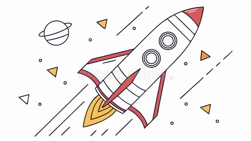 Skapa generativ AI-vektor för lansering av raketfartyg stock illustrationer