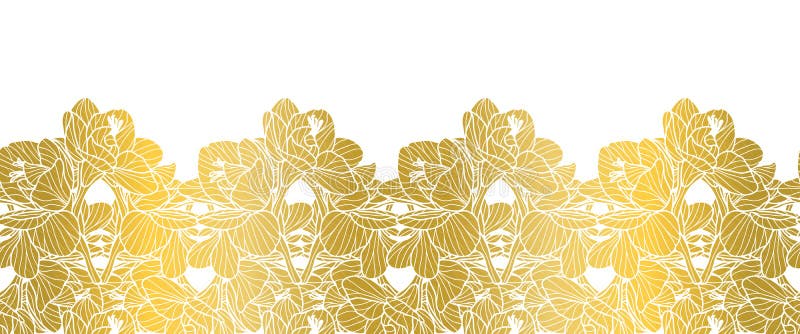 Skarvlös vektorns vågräta blomkant för skrivbordsunderlägg och mode. royaltyfri illustrationer