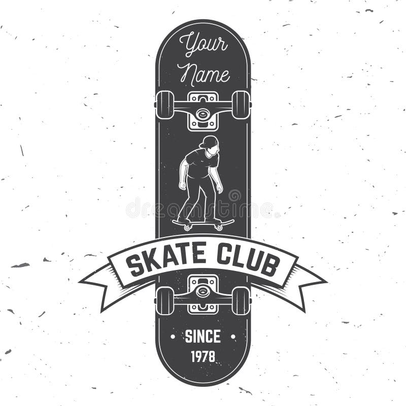 Skate Club Badge. Vector Illustration Stock Vector - Illustration of ...