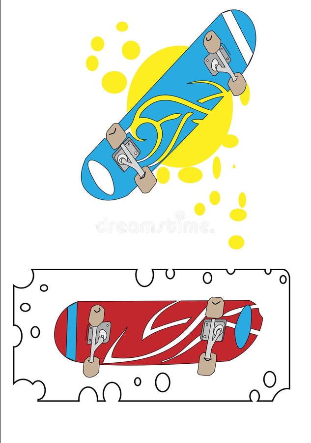 Skateboard vektor illustrationer
