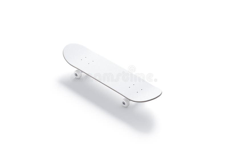 Skateboard blanco en blanco en blanco en blanco en blanco, vista lateral
