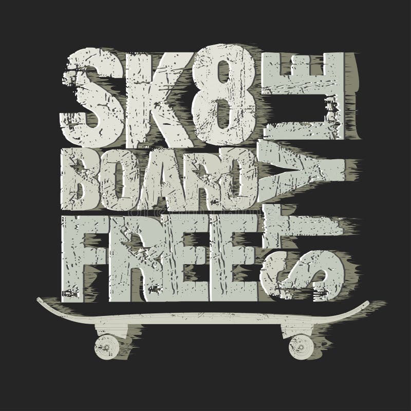 Skateboard fahren von T-Shirt Emblem vektor abbildung Skateboard fahren von T-Shirt Emblem vektor abbildung