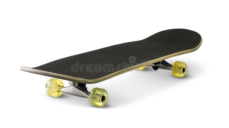 Skateboard getrennt auf Weiß