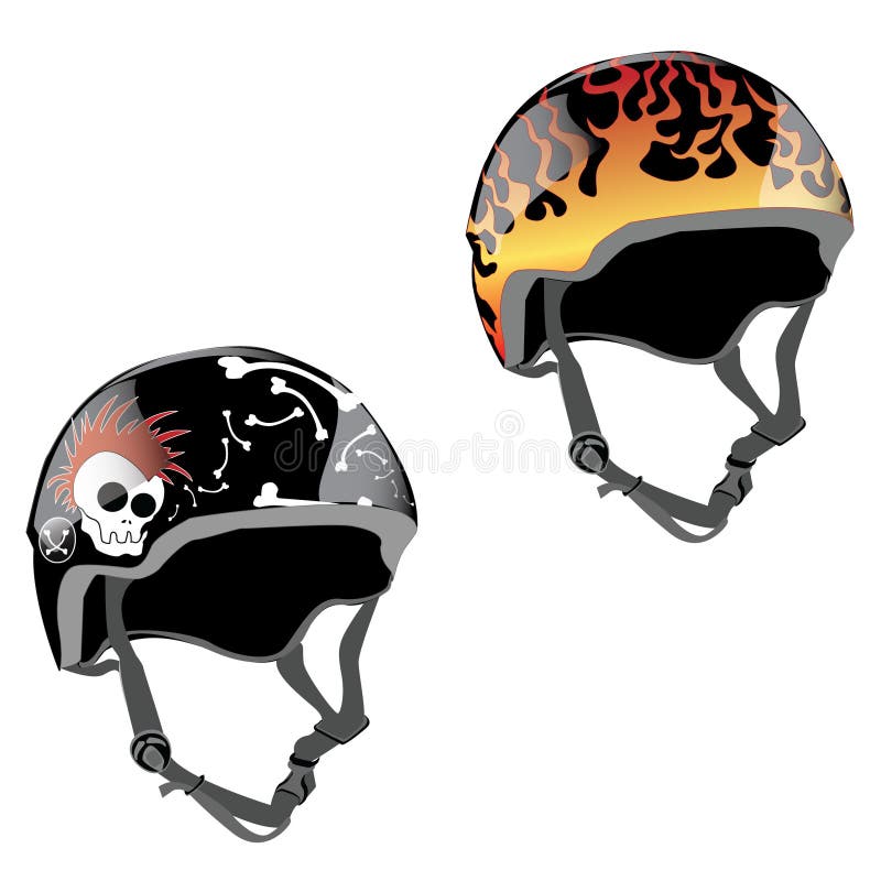 Skateboard helmet design stock illustration. Illustration of eroded