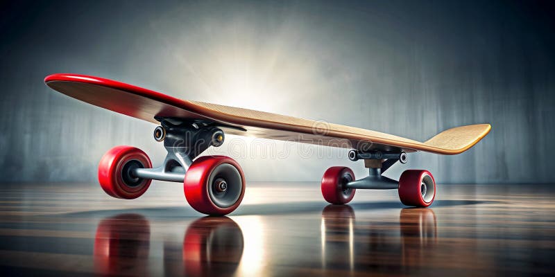 A Skateboard with Red Wheels is in Motion AI Created Content Stock A Skateboard with Red Wheels is in Motion AI Created Content Stock