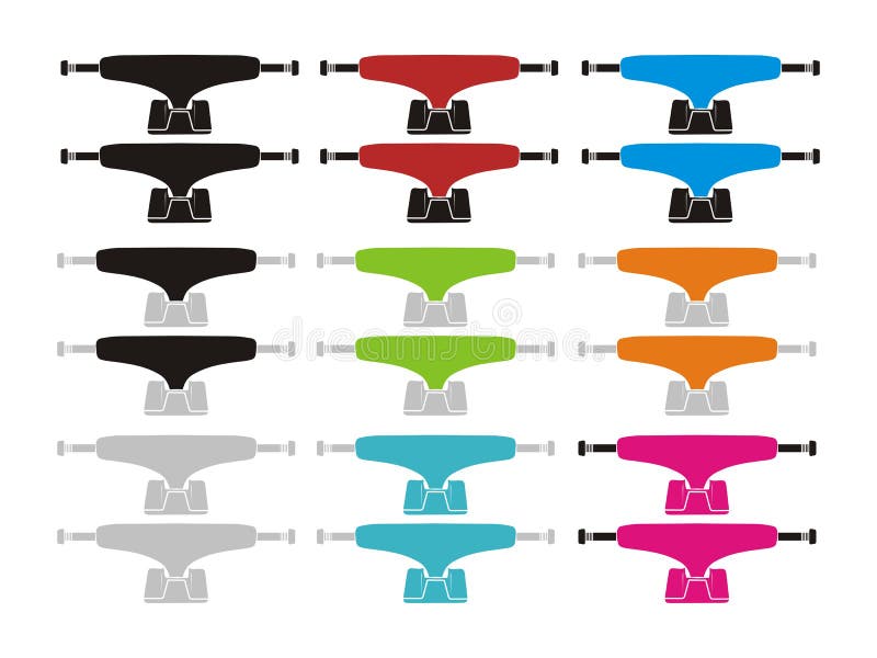 Skateboard trucks sets stock vector. Illustration of illustrator