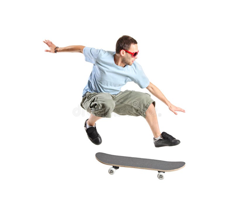 Skateboard Jump Sequence Woman Isolated Stock Image - Image of roller ...