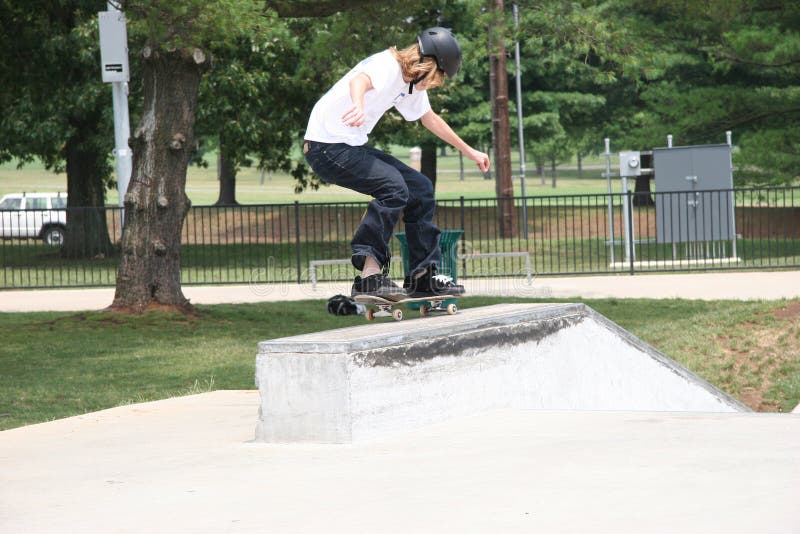 Skateboarder Landing