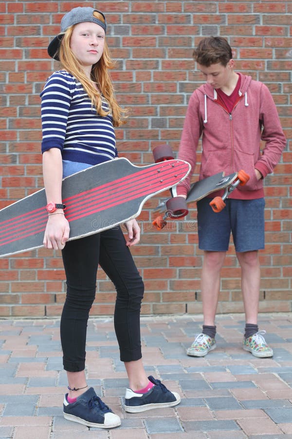Skateboarder δύο στοκ εικόνα
