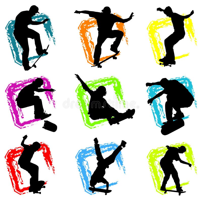 Skateboardvektor vektor illustrationer