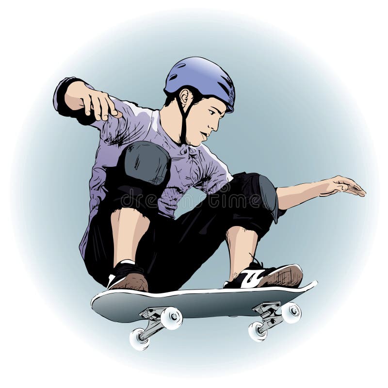 Skateboarding Do Jogo Do Crânio Do Estilo Do Desenho Da Mão Ilustração do  Vetor - Ilustração de forma, lifestyle: 76038733