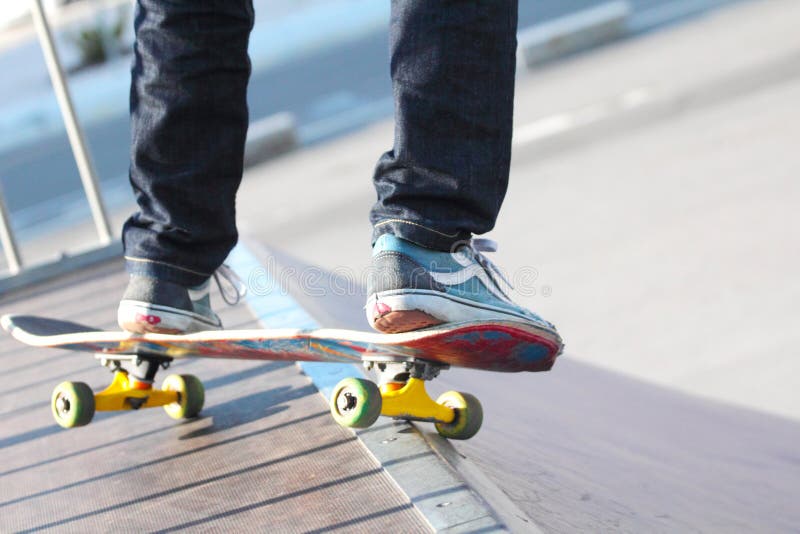 High heels on skateboard stock photo. Image of skate, street 123262
