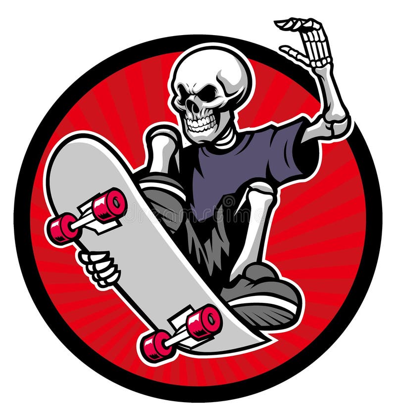 Skater do crânio ilustração stock Skater do crânio ilustração stock