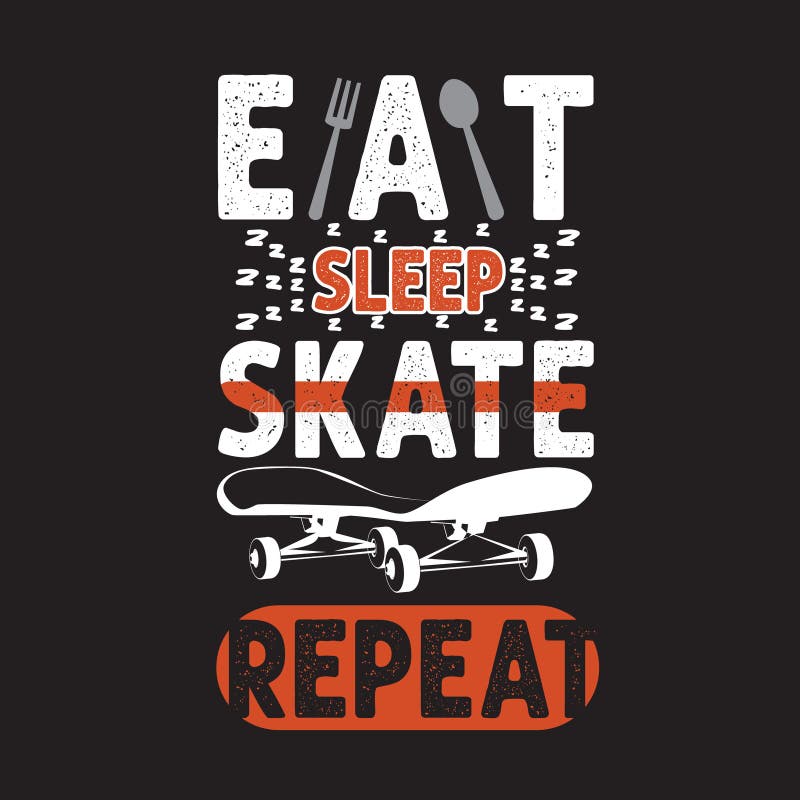 Boys/Youth Funny Slogan T-Shirt "EAT SLEEP SKATEBOARD" 4 Colours 6 Sizes 