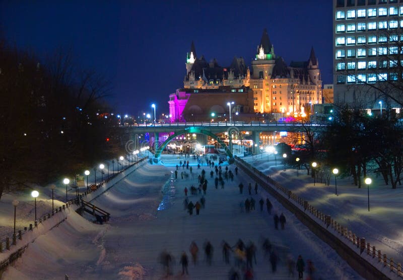 Skating on the Rideau Canal stock photo Skating on the Rideau Canal stock photo