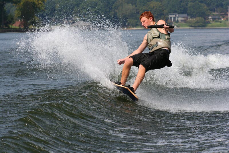 Skating the Wake stock photo. Image of splash, water, lake 1329178