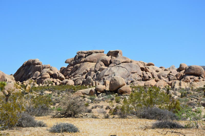Skały w krajobrazie pustyni w joshua tree national park california obrazy royalty free